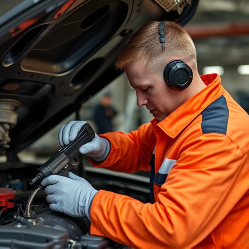 auto technician working