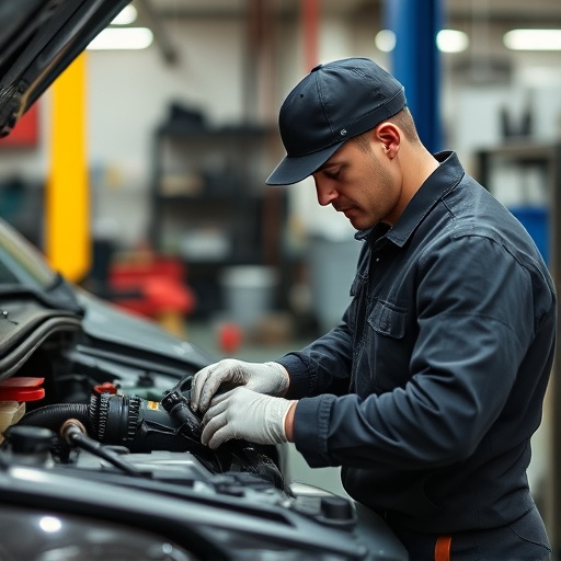 auto technician working