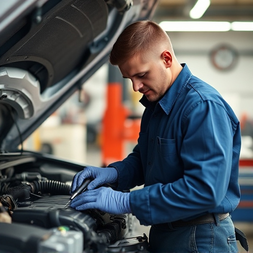 auto technician working