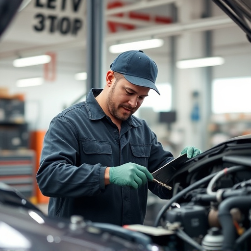 auto technician working