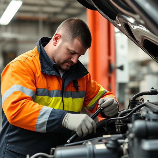 auto technician working