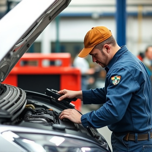 auto technician working