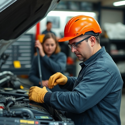 auto technician working