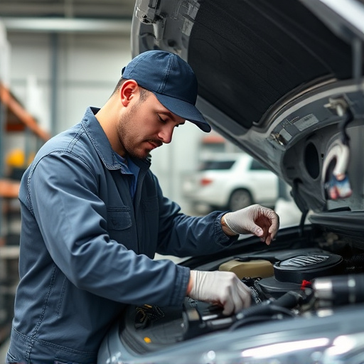 auto technician working