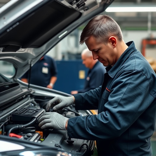 auto technician working