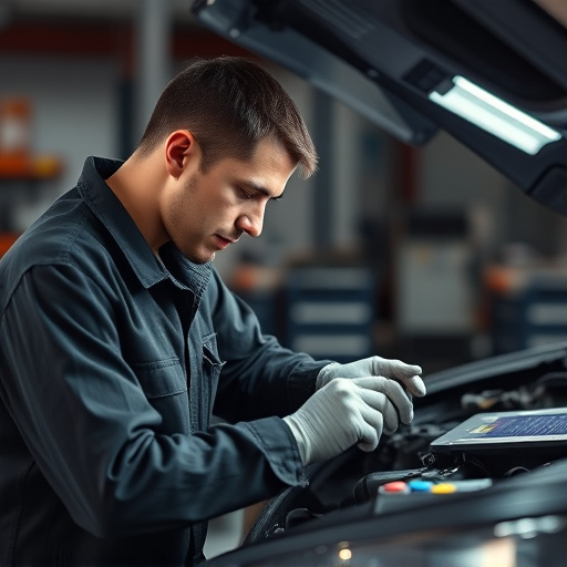 auto technician working