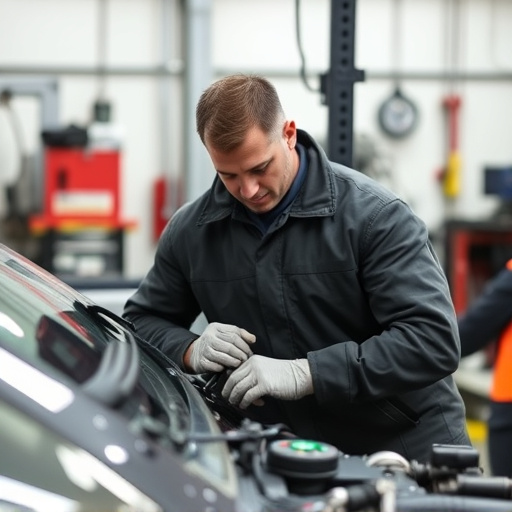 auto technician working