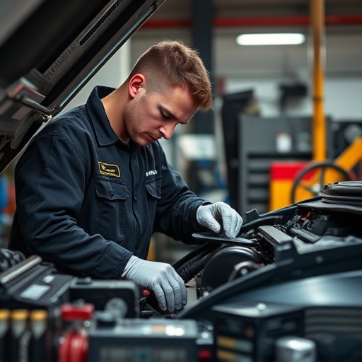 auto technician working