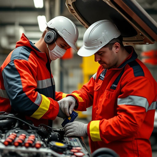 auto technician working
