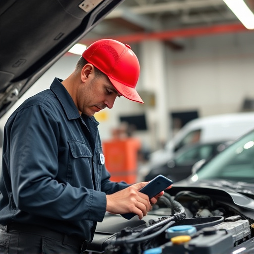 auto technician working