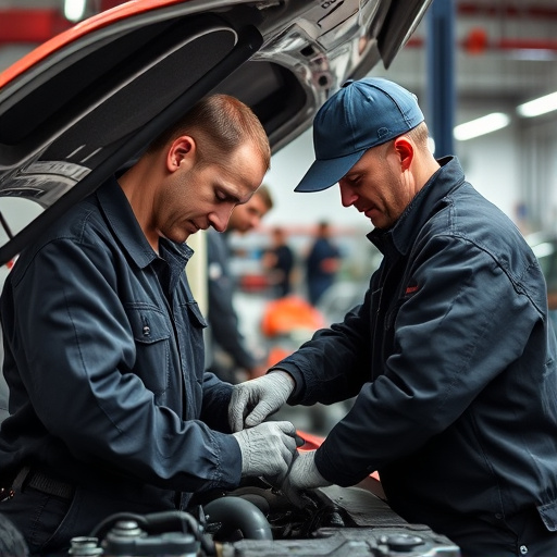 auto technician working