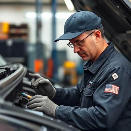 auto technician working