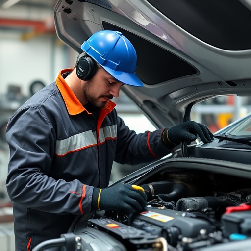 auto technician working