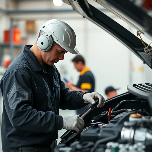 auto technician working