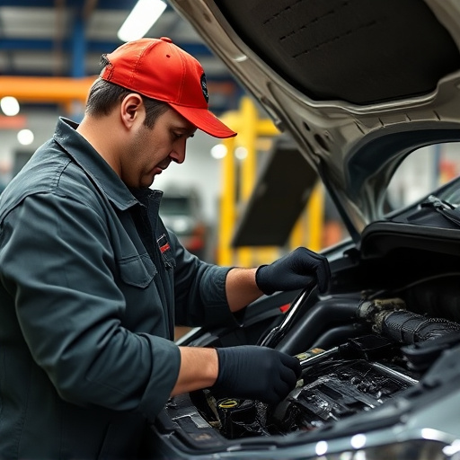 auto technician working