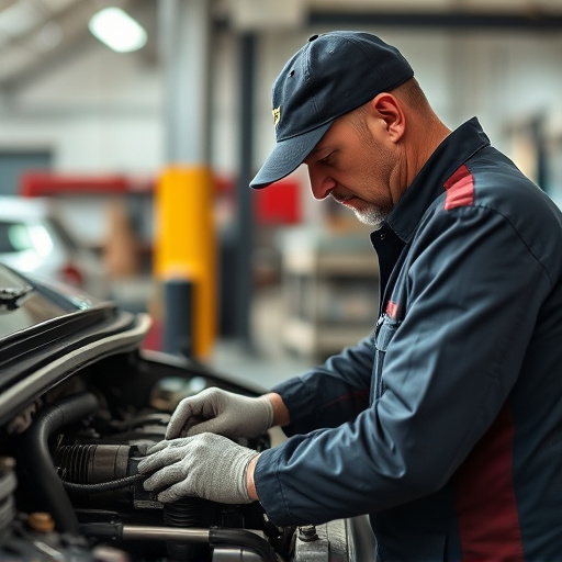 auto technician working