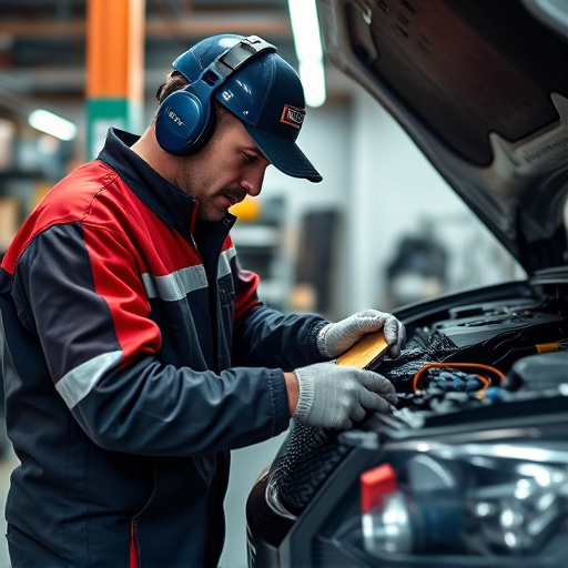 auto technician working