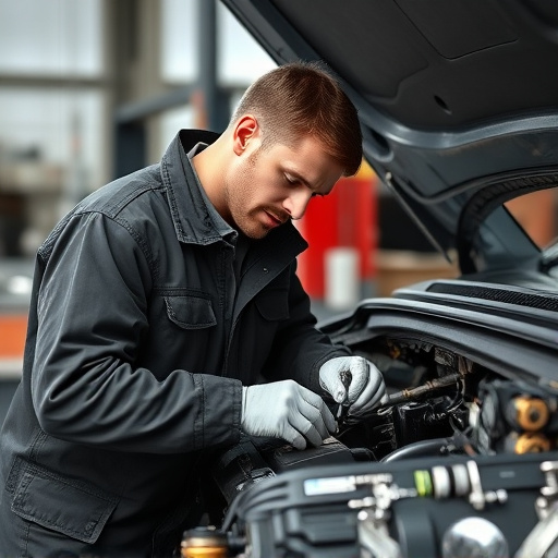 auto technician working