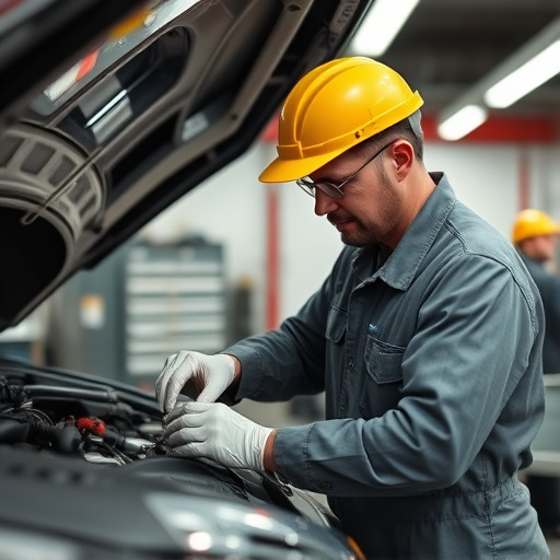 auto technician working