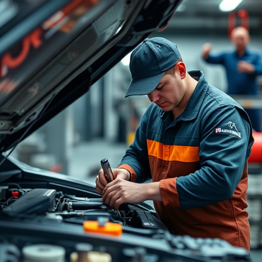 auto technician working