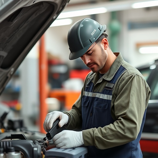 auto technician working