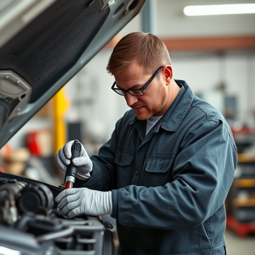 auto technician working