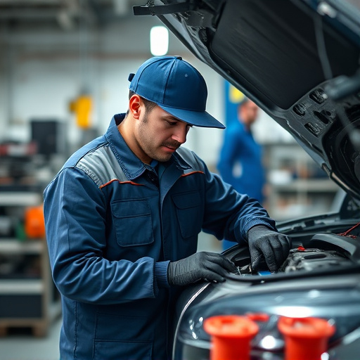 auto technician working