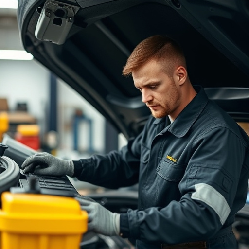 auto technician working