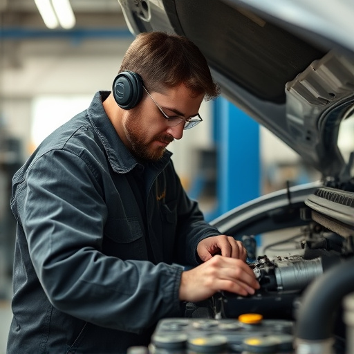 auto technician working