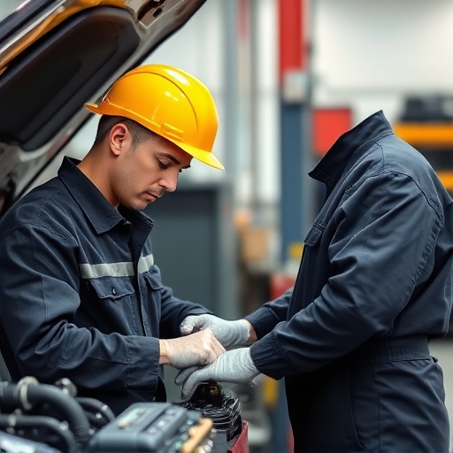 auto technician working