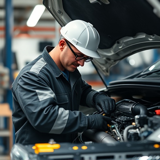 auto technician working