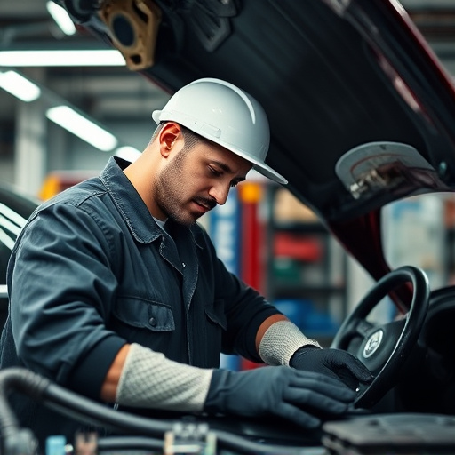 auto technician working