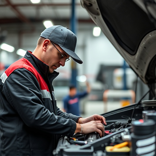 auto technician working