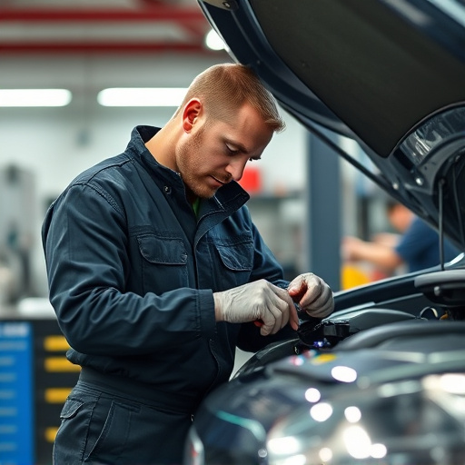 auto technician working