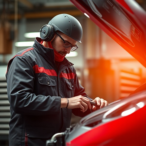 auto technician working