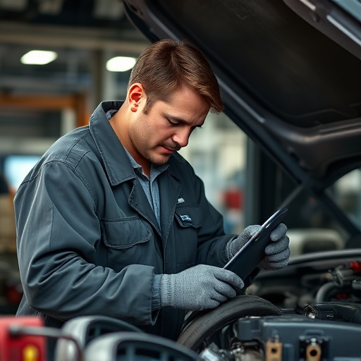 auto technician working