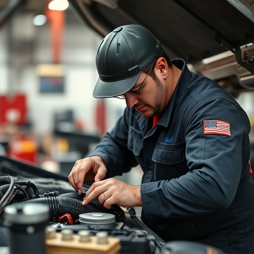 auto technician working