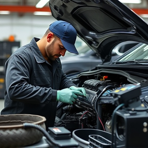 auto technician working