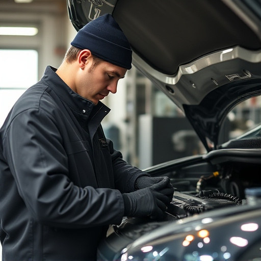 auto technician working