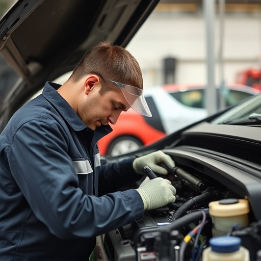 auto technician working