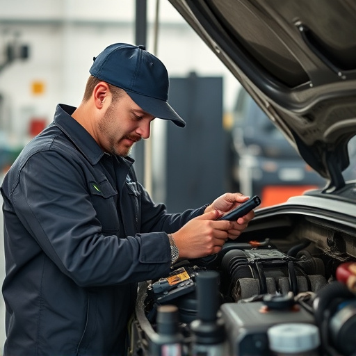 auto technician working