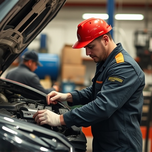 auto technician working