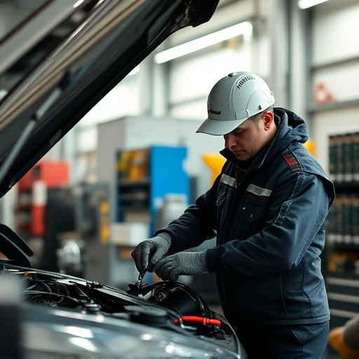 auto technician working