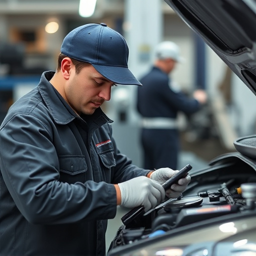 auto technician working