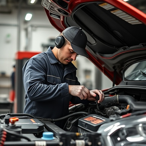 auto technician working