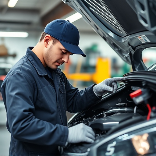 auto technician working