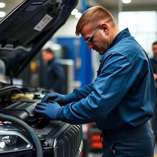 auto technician working