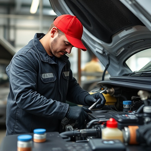 auto technician working