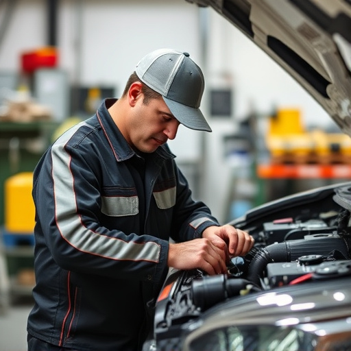 auto technician working