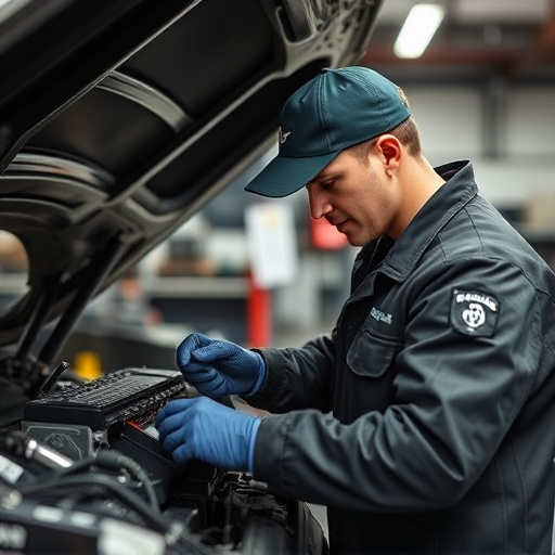 auto technician working
